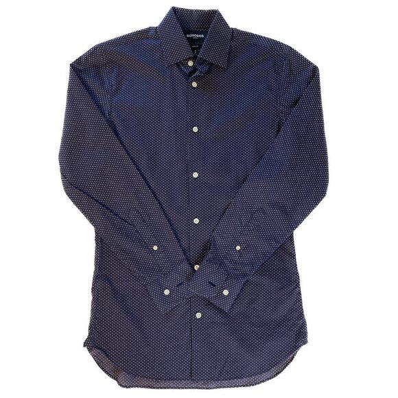 Bonobos Navy Blue Stretch Tailored Fit Long Sleeve Button Down Shirt Size 15-34 - Picture 8 of 8